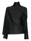 Junya Watanabe High-neck Draped Top In Black