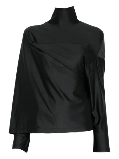 Junya Watanabe High-neck Draped Top In Black