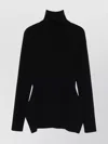 Junya Watanabe High Neck Wool Blend Knit Sweater In Black