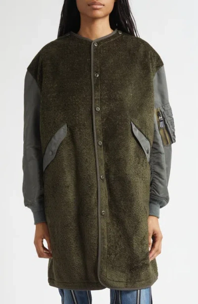 JUNYA WATANABE JUNYA WATANABE HIGH PILE FLEECE & NYLON BOMBER COAT