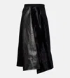Junya Watanabe High-rise Wool-blend Maxi Skirt In Black