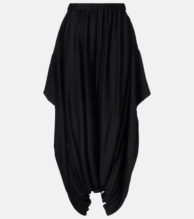 Junya Watanabe High-rise Wool Tapered Pants In Black