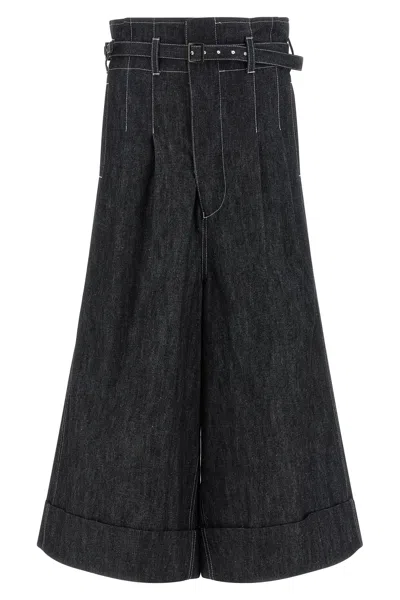 Junya Watanabe Belted Jeans In Animal Print