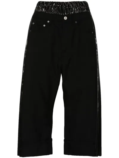 Junya Watanabe High-waisted Cropped Trousers In Black