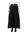 Junya Watanabe Double Layer Wide Leg Trousers With Pleated Fabric Back In Black