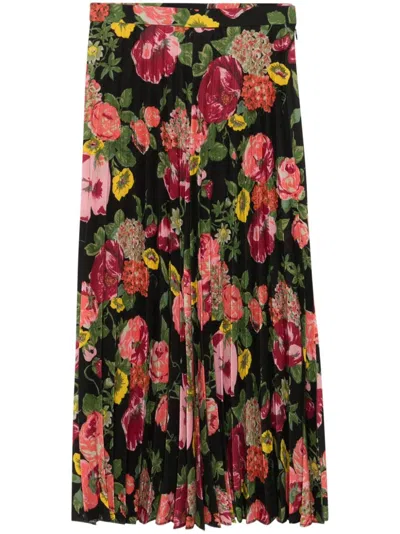 JUNYA WATANABE HIGH-WAISTED PLEATED MIDI SKIRT