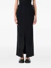 Junya Watanabe Long Skirt With Back Slit And Pleated Detail In Black