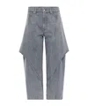 Junya Watanabe High-waisted Wide-leg Jeans In Gray