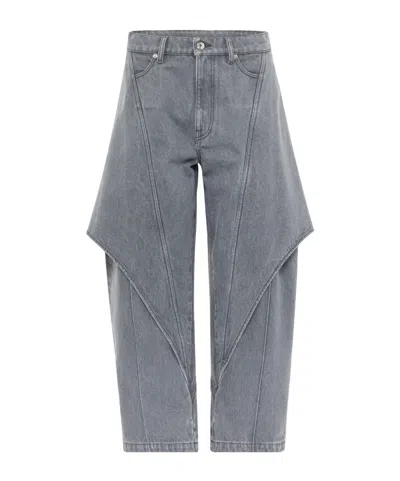 Junya Watanabe High-waisted Wide-leg Jeans In Gray