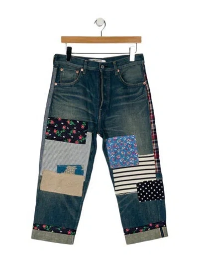 Pre-owned Junya Watanabe High-rise Straight Leg Jeans In Blue