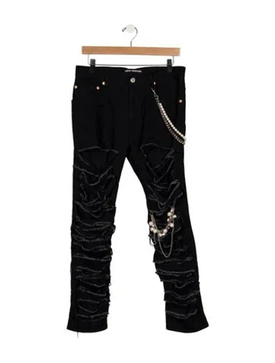 Pre-owned Junya Watanabe High-rise Straight Leg Jeans In Blue