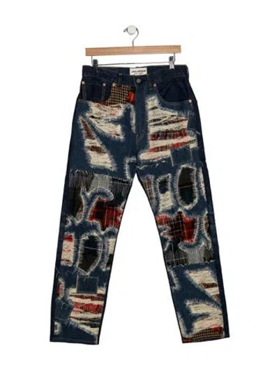 Pre-owned Junya Watanabe High-rise Straight Leg Jeans In Blue