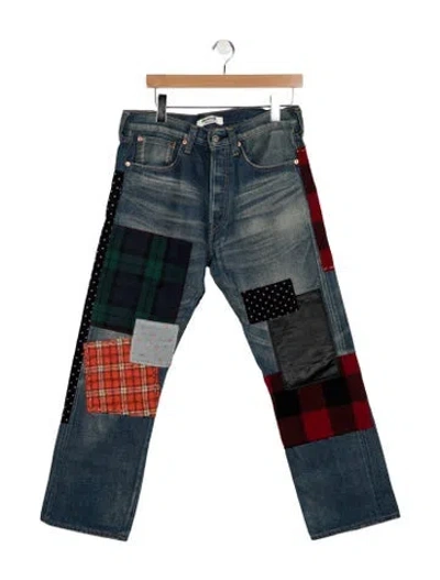 Pre-owned Junya Watanabe High-rise Straight Leg Jeans In Blue