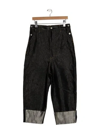 Pre-owned Junya Watanabe High-rise Wide Leg Jeans In Black