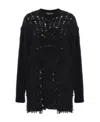 Junya Watanabe Hollowed-out Knitted Sweater In Black
