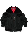 Junya Watanabe Oversized Bomber Jacket With Faux Fur Collar In Black