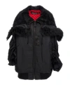 Junya Watanabe Oversized Bomber Jacket With Faux Fur Collar In Black