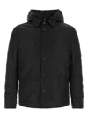 Junya Watanabe Nylon Down Jacket With Adjustable Waist Tabs In Black