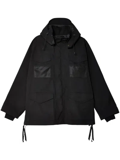 Junya Watanabe Hooded Long-sleeve Jacket In Black