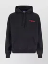 Junya Watanabe Hooded Sweatshirt With Front Pocket And Ribbed Cuffs In Neutral