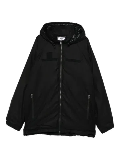 Junya Watanabe Hooded Zip Coat In Black