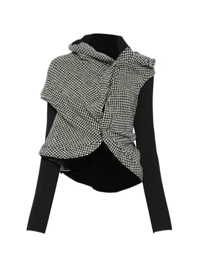 Junya Watanabe Houndstooth-pattern Jacket In Black