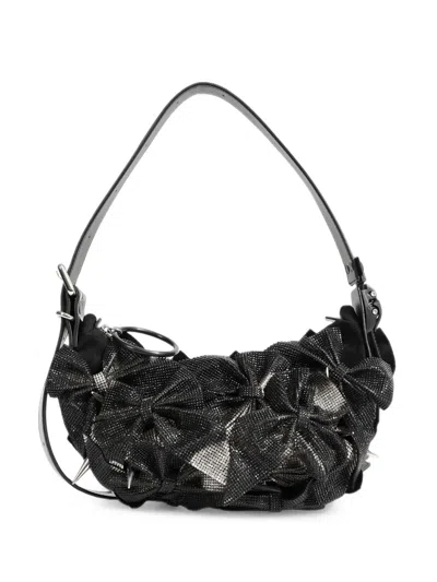 Junya Watanabe Innerraum Strass Bow-detail Shoulder Bag In Black