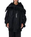 Junya Watanabe Oversized Bomber Jacket With Faux Fur Collar In Black