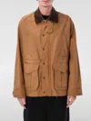 Junya Watanabe Cotton Canvas Jacket With Wool Back Insert And Corduroy Collar In Brown
