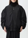 Junya Watanabe Oversized Bomber Jacket With Ruched Sleeves In Schwarz