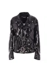 Junya Watanabe Waist Belted Metallic Sequin Zipper Jacket