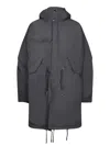 Junya Watanabe Ribbed Cuff Drawstring Coat In Black