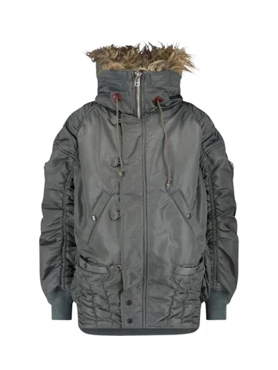 Junya Watanabe Faux Fur Jacket In Gray