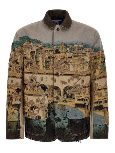 JUNYA WATANABE JACQUARD SQUARE JACKET
