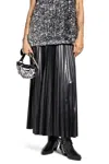 Junya Watanabe Metallic-threading Pleated Skirt In Black