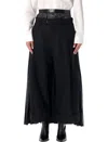Junya Watanabe Black Pleated Skirt Pants In Black
