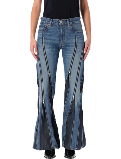 Junya Watanabe Zipped Denim Jeans In Blue