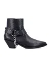 Junya Watanabe Python-effect Leather Western Ankle Boots With Chain In Black