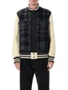 Junya Watanabe Quilted Back Varsity Style Jacket In Black