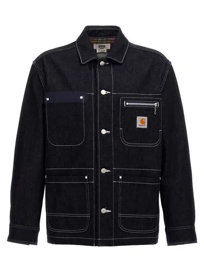 Junya Watanabe Carhartt Wip Denim Jacket With Contrast Stitching In Blue