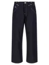 Junya Watanabe Navy Blue Solid Jeans In Blue