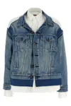 Junya Watanabe Double-layer Denim Front Shirt Jacket In Blue