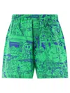 Junya Watanabe X Lousy Livin Cartoon-print Shorts In Green