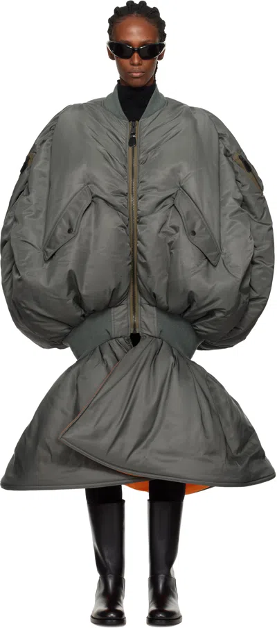 Junya Watanabe Khaki Bomber Maxi Dress In Green