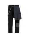 Junya Watanabe Kilt-panel Patchwork Jeans In Black