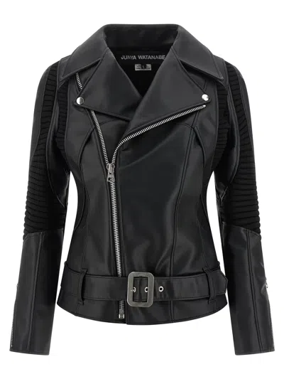 Junya Watanabe Knitted Insert Jacket In Black