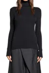 Junya Watanabe Ribbed Knit High Neck Sweater In Black