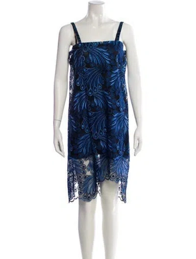 Pre-owned Junya Watanabe Lace Mini Dress In Blue