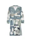 Junya Watanabe Lace Patchwork Denim Trench Coat In Multi