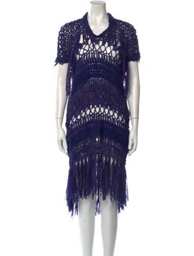 Pre-owned Junya Watanabe Lace Pattern Midi Length Dress In Multi
